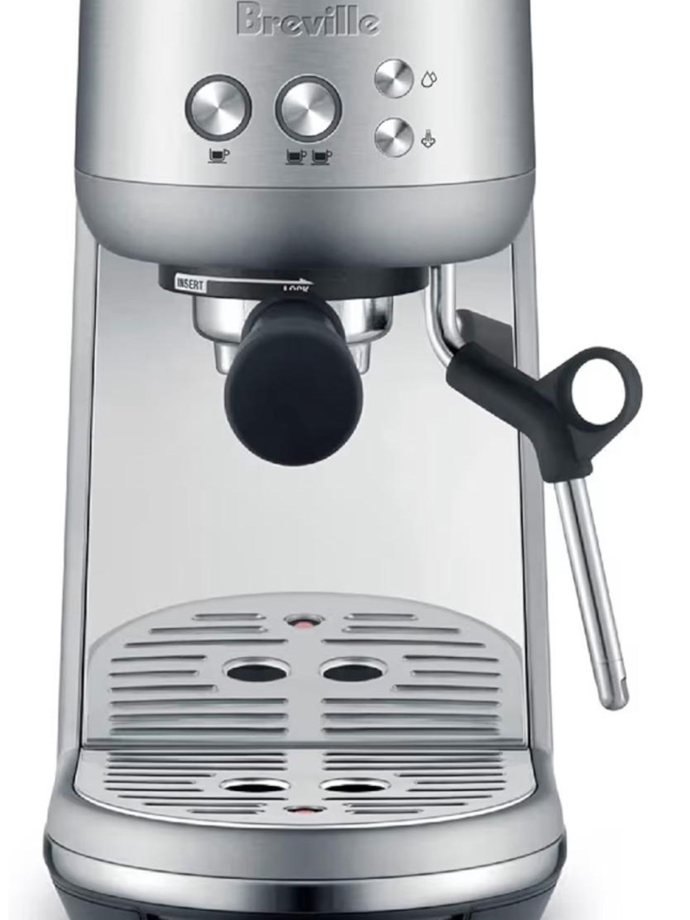 Breville Silver Espresso Machine with Black Steam Wand Grip